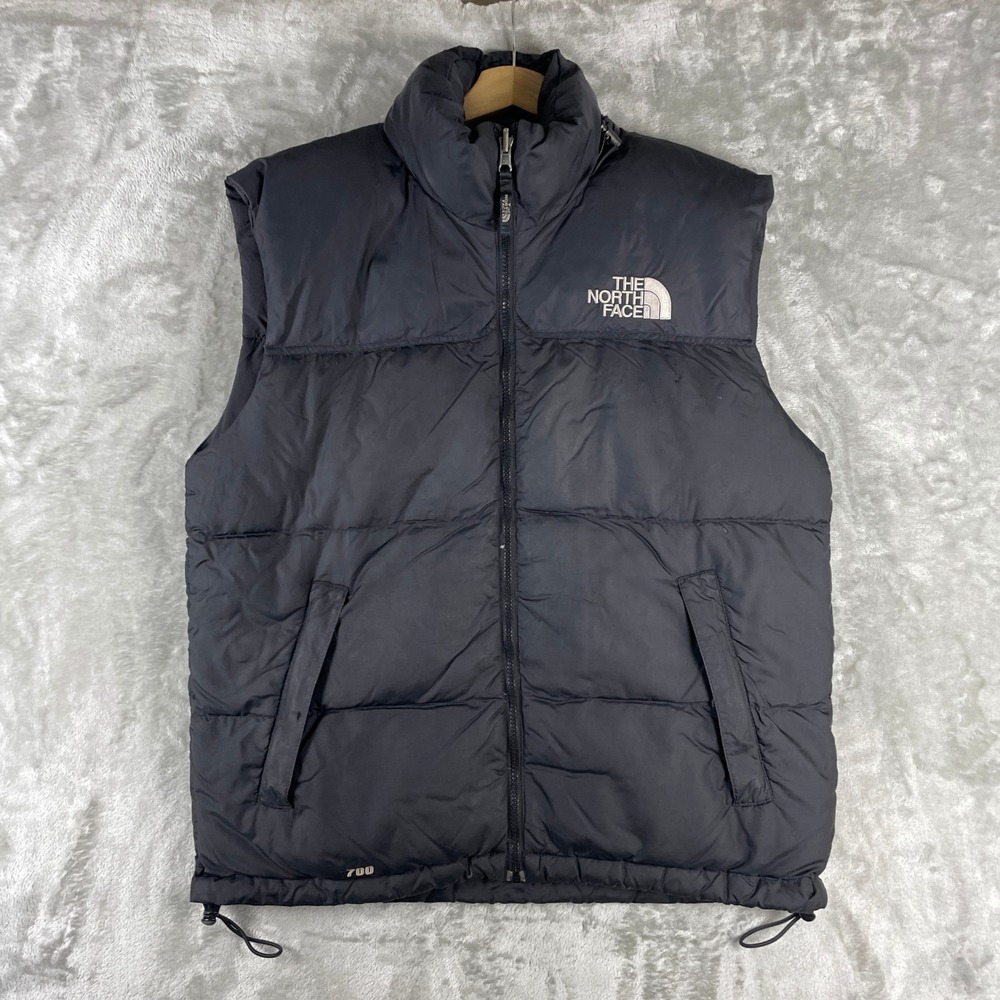 The North Face Puffer Vest Mens M Black 700 Fill Down Nuptse Insulated